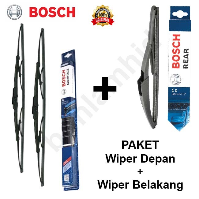 Jual WIPER BOSCH ADVANTAGE FORTUNER 3Pcs (knkr dan blkg) Original