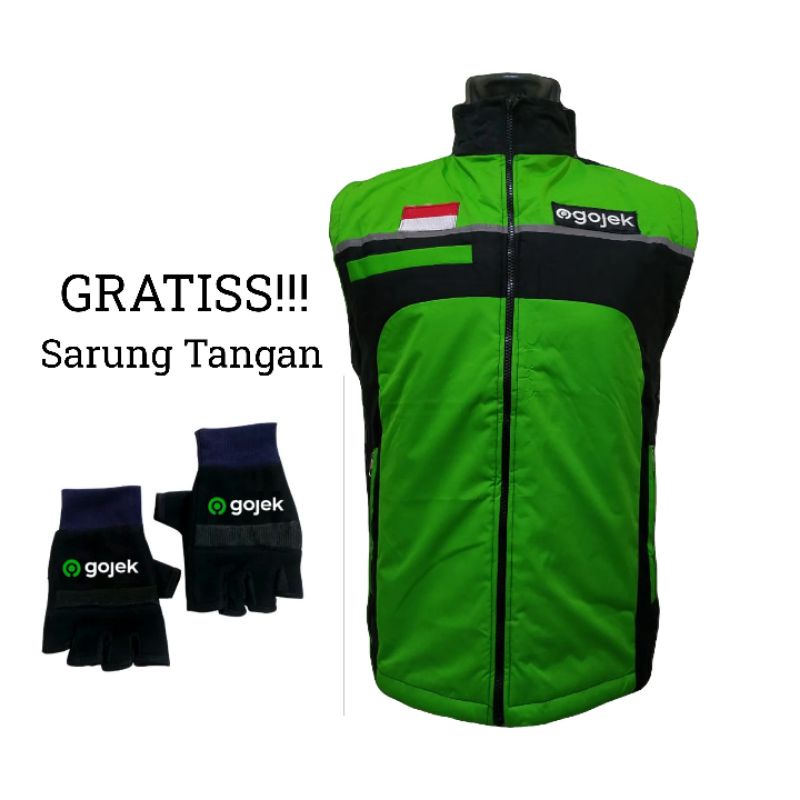 Jual Rompi Driver Gojek Bahan Tebal Waterproof Gratis Sarung Tangan ...