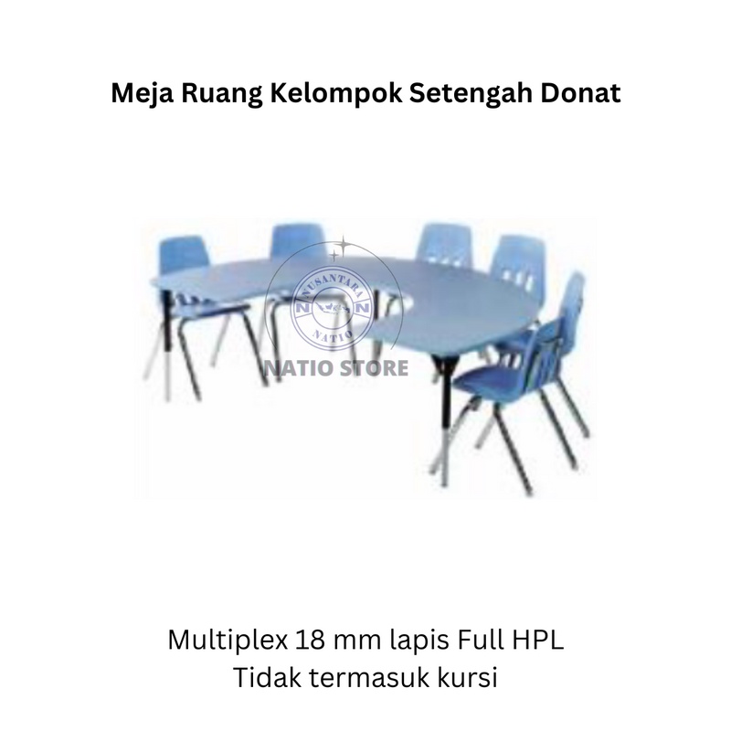 Jual Meja Ruang Kelompok Bentuk Setengah Donat (TANPA KURSI) | Shopee ...