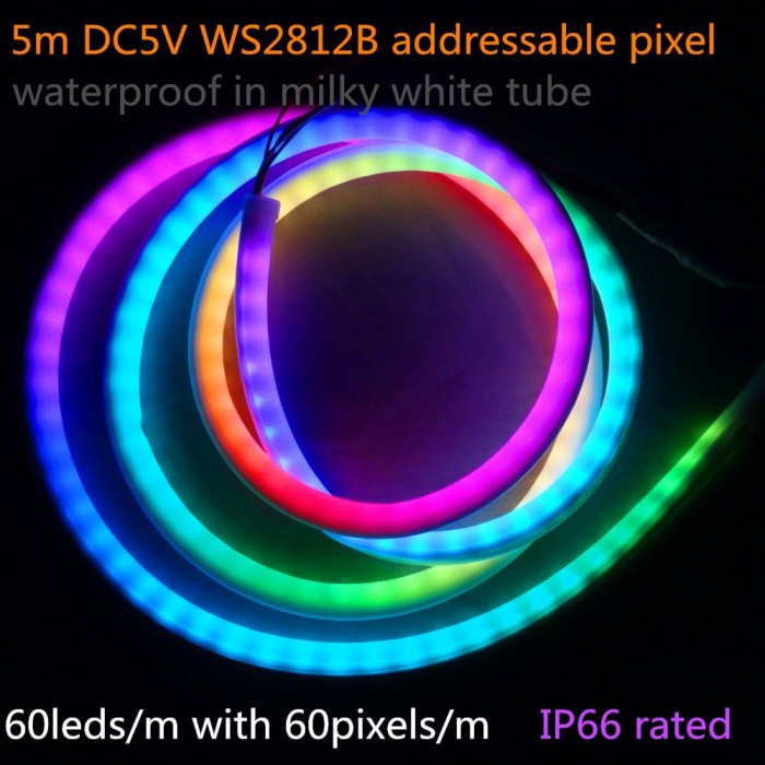 Jual 5m DC5V WS2812B addressable led neon pixel light,RGB full TUI ...