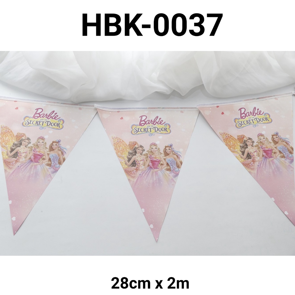 Jual HBK0037 Bunting banner flag dekorasi ulang tahun barbie princess