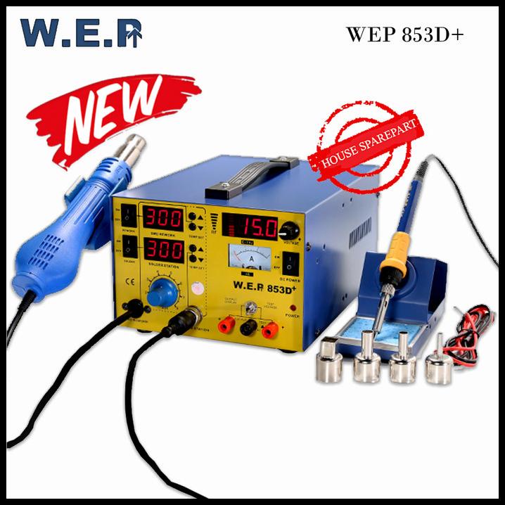 Jual Wep 3In1 Blower Uap + Power Supply + Soldering Station 853D
