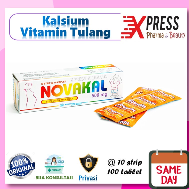 Jual XPRESS ! Novakal DUS Vitamin Tulang Kalsium 500 mg Suplemen ...