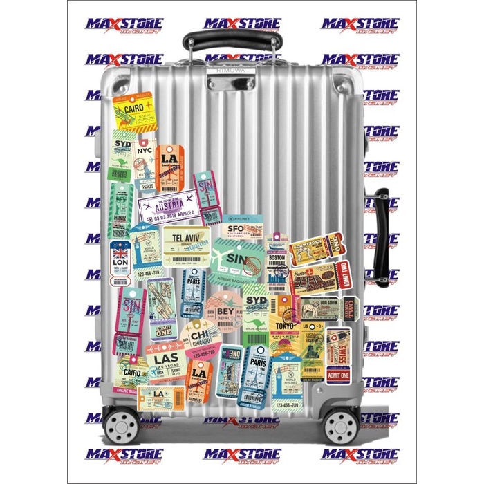 Jual sticker koper boarding pass / boarding pass sticker / luggage ...