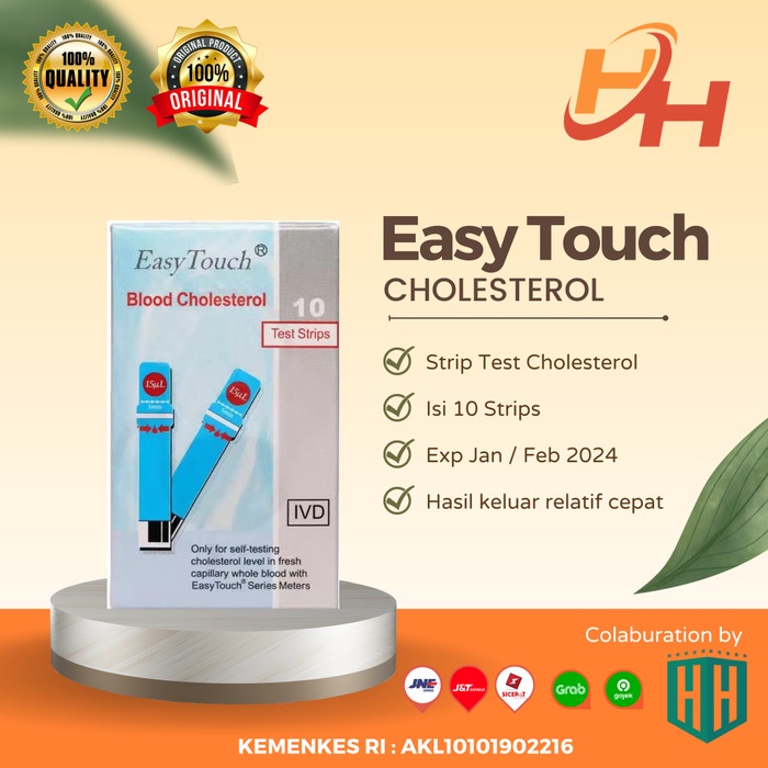 Jual STRIP TEST EASY TOUCH CHOLESTEROL / EASYTOUCH KOLESTEROL Isi 10