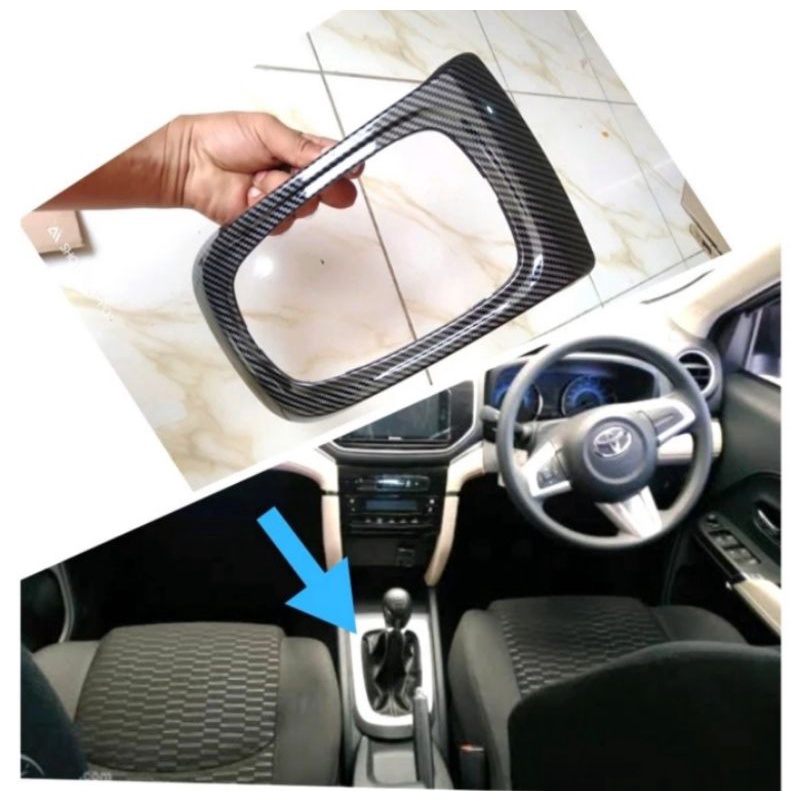Jual panel cover tuas persneling rush terios 2018 ke atas motif carbon ...