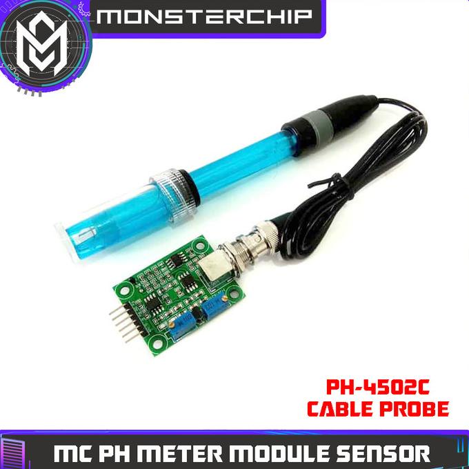 Jual SENSOR PH METER MODULE PH4502C WITH PROBE ELECTRODE DIY FOR