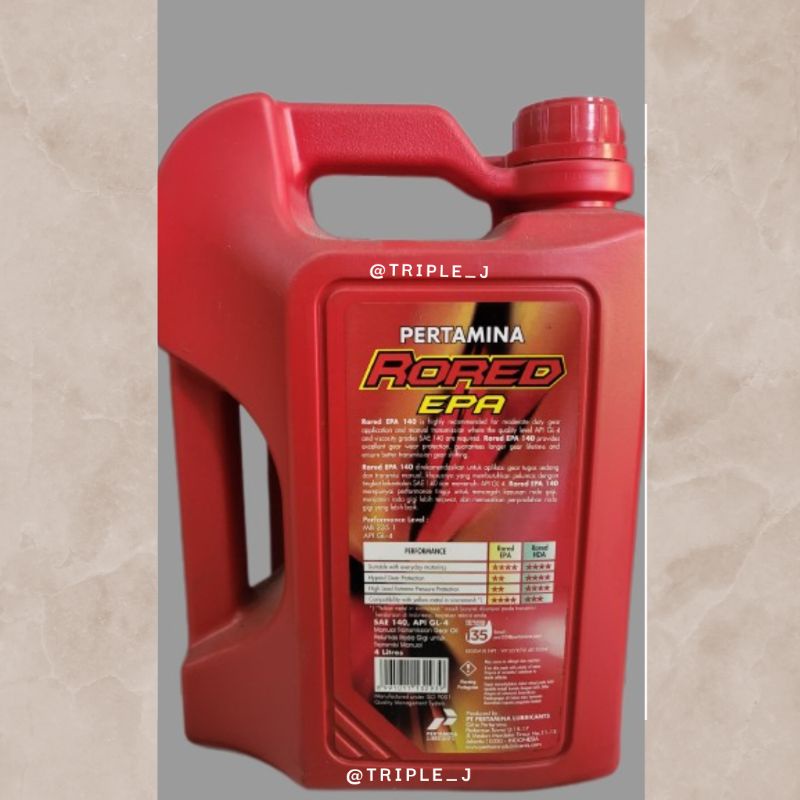 Jual Oli Pertamina Rored EPA 140 4Liter / Oli Transmisi Manual Rored ...