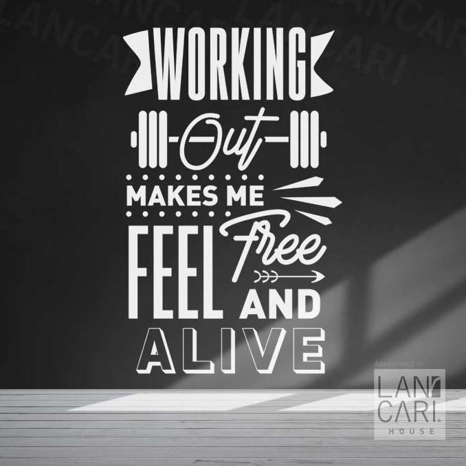 Jual Stiker Cutting Working out Gym Motivasi Wall Window Sticker Quotes ...