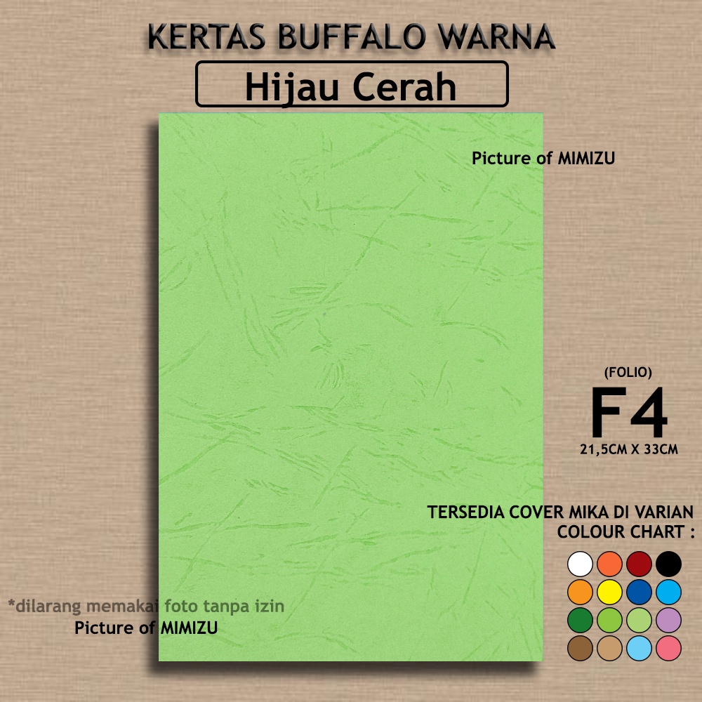 Jual Kertas Buffalo F4 warna Hijau Muda Cover JILID SAMPUL Kertas