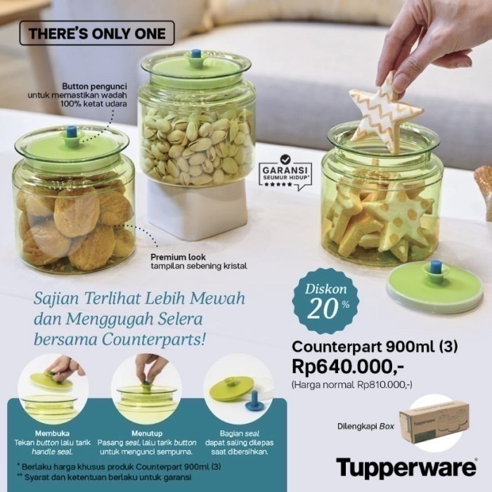 Jual Tupperware Counterpart Toples Kue Kering, Kacang, Etc. | Shopee ...