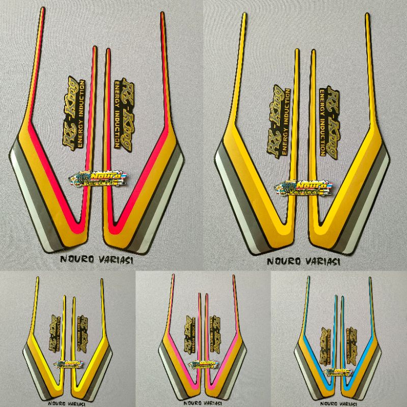 Jual striping list body stiker yamaha rx king tahun 1990 hitam full set