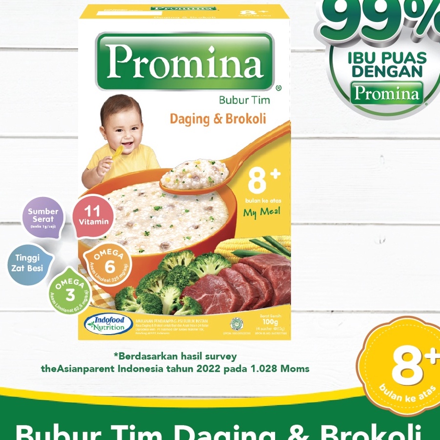 Jual Stok terbaru Promina Bubur Tim 8+ Daging & Brocoli Box 100 g x 1 ...