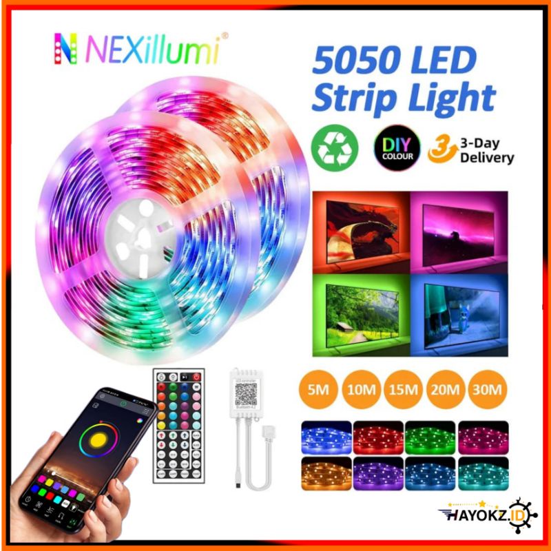Jual Lampu Smart Led Strip NEXillumi APP Sensor Suara Music RGB 3535 5M