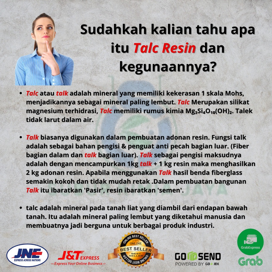 Jual Talc / Talk / Talek Resin Bahan Fiberglass 25 Kg | Shopee Indonesia