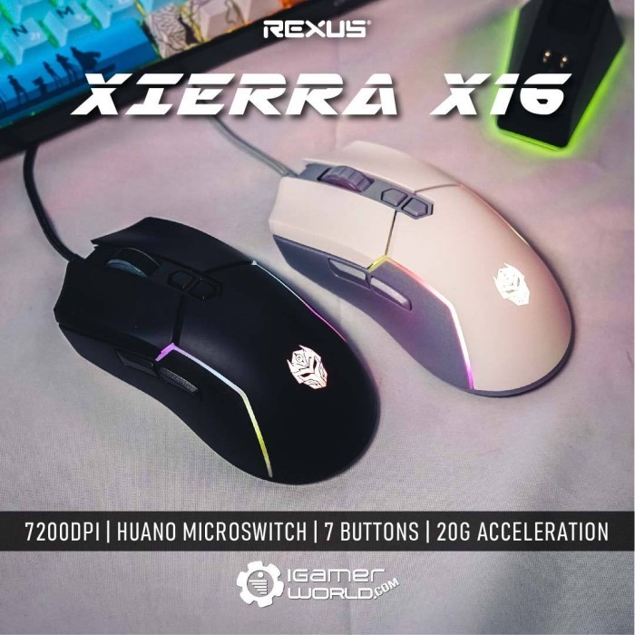 Jual Rexus Xierra X16 RGB 7200DPI Gaming Mouse | Shopee Indonesia