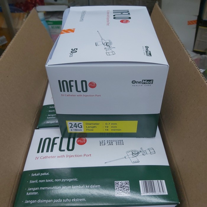 Jual Inflo Plus 24G / Infloplus 24 Onemed / Iv Catheter With Injection ...