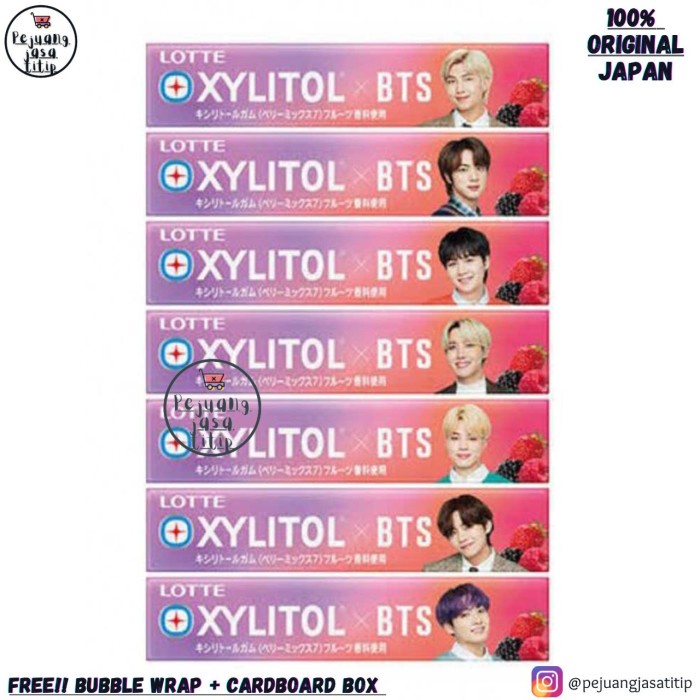 Jual Permen Xylitol Gum Lotte Bts X Berry & Peach Lited Japan Shopee