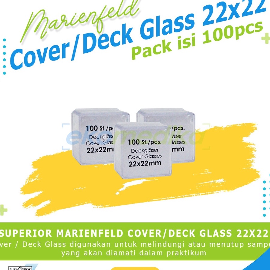 Jual Cod Cover Glass Kaca Penutup Deckglass 18x18 20x20 22x22 Superior Marienfeld Deck 4723