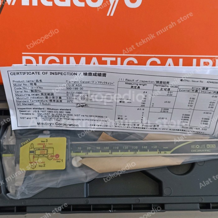 Jual Sigmat Digital Mitutoyo 150 Mm / 6 Inchi / Vernier Caliper/ Alat ...