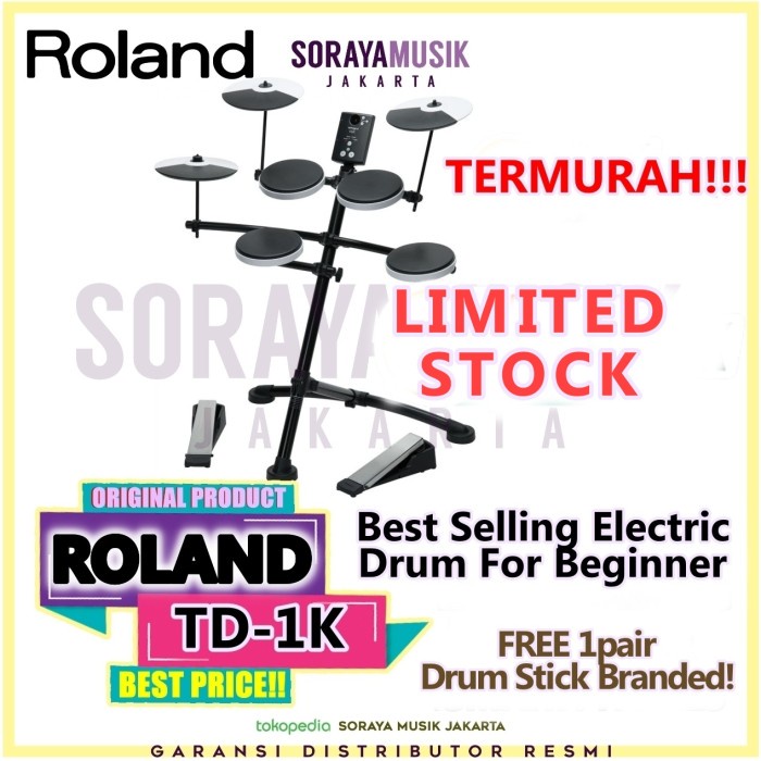 Jual Roland TD1K TD1K Drum Electric Entrylevel Electronic VDrum Set Shopee Indonesia