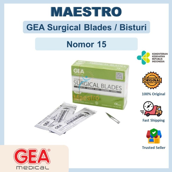 Jual Gea Surgical Blades Bisturi No Pisau Bedah Mata Pisau Box Isi Shopee Indonesia