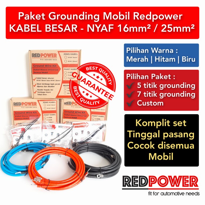 Jual Best Seller Ground Wire Kit Kabel Grounding Redpower Ground Mobil Nyaf 16Mm 25Mm Shopee