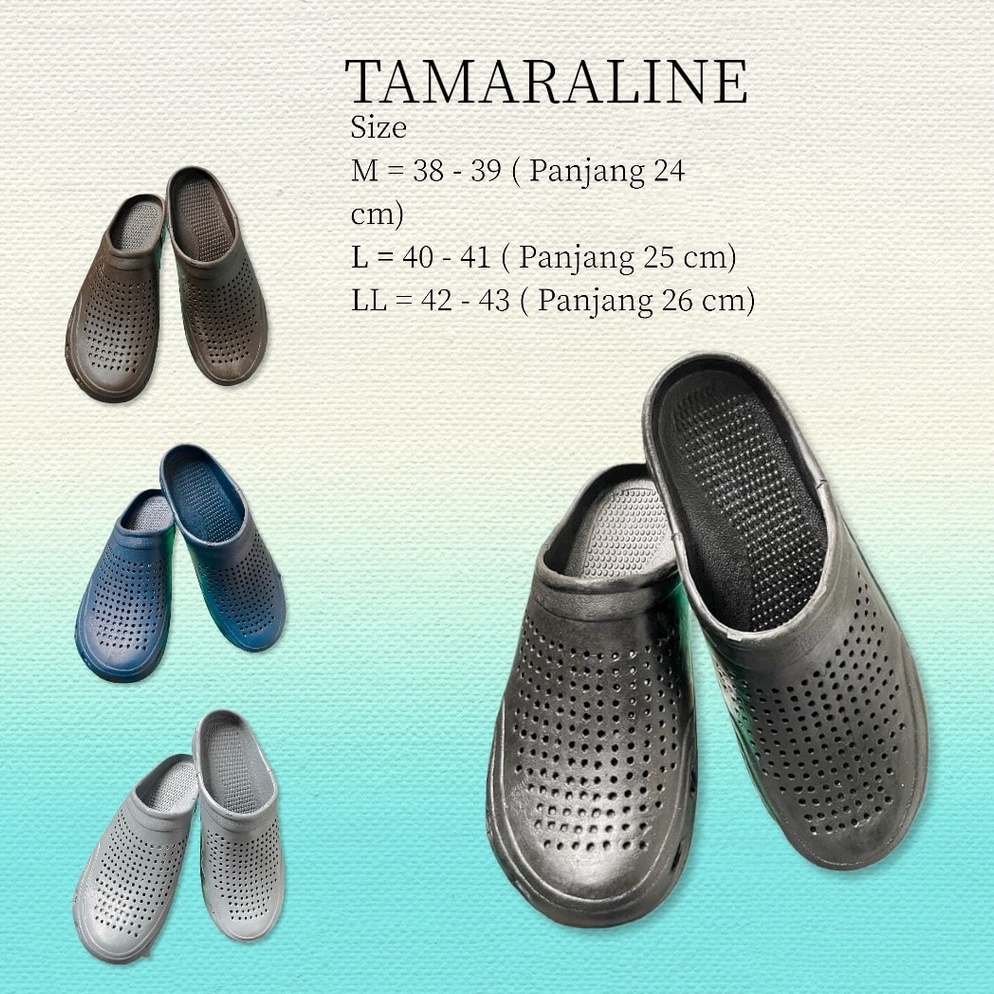 Jual Promo Sepatu Sandal Selop Karet Pria Dewasa Tamara Line Sendal Slop Karet Cowok Empuk