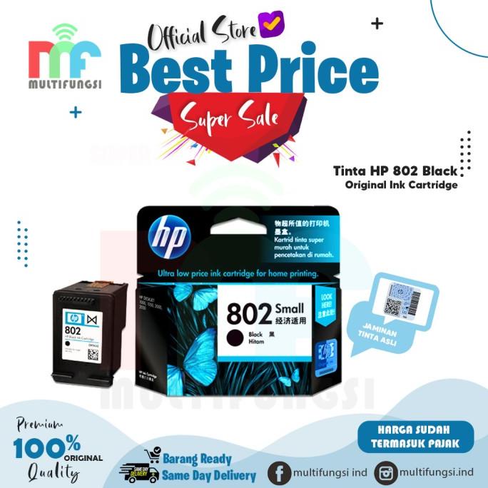 Jual Tinta HP 802 Small Black Original Ink Cartridge | Shopee Indonesia