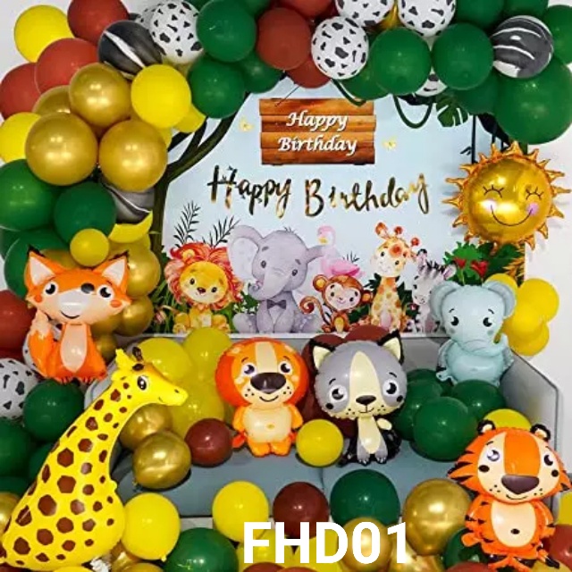 Jual FHD01 Balon foil hewan singa monyet macan sapi rusa jerapah zebra ...