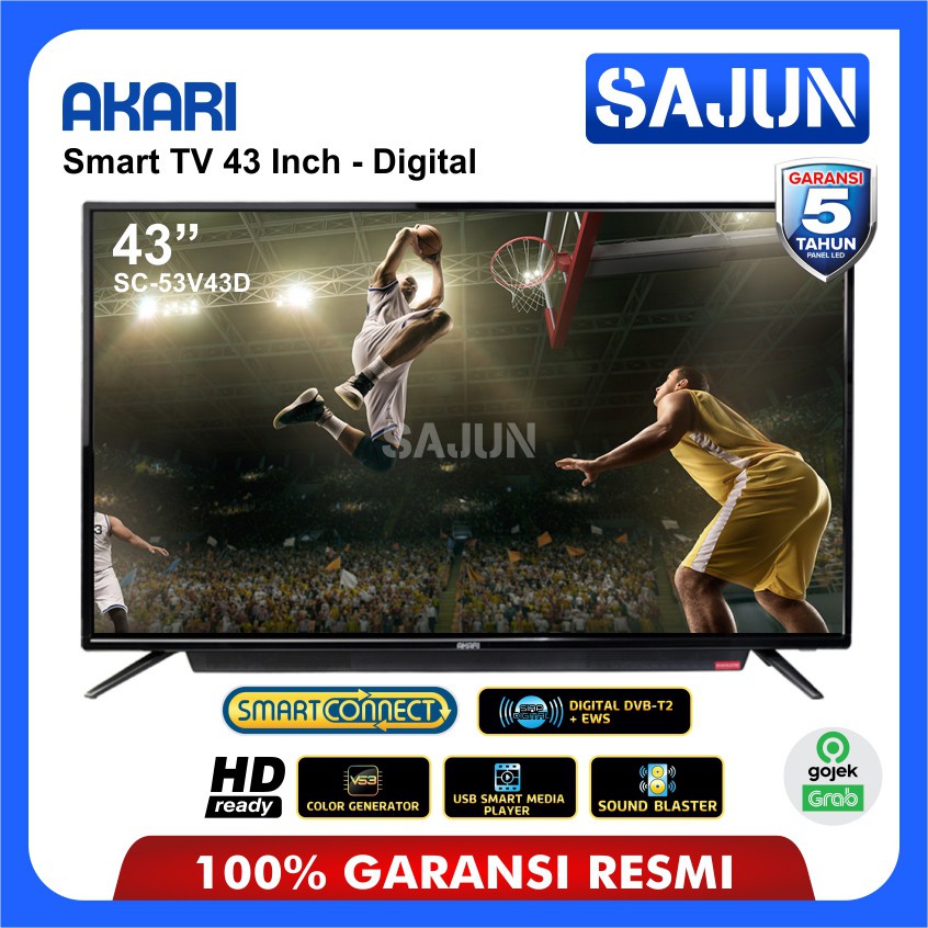 Jual AKARI SC53V43D Smart TV 43 Inch TV LED Smart Connect Garansi 5