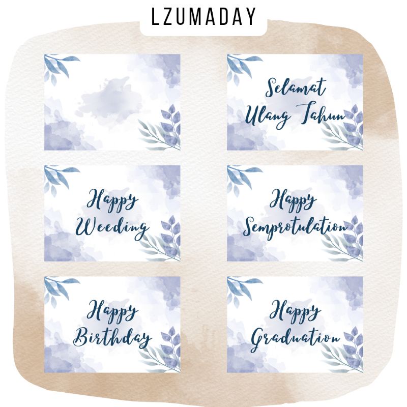 Jual 10 pcs Kartu Ucapan / Greeting Card / Kartu Simpel / Kartu Ucapan