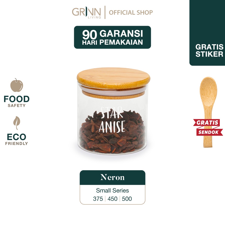 Jual Menarik Grinn Living Neron Jar Toples Kaca Tutup Kayu Bambu