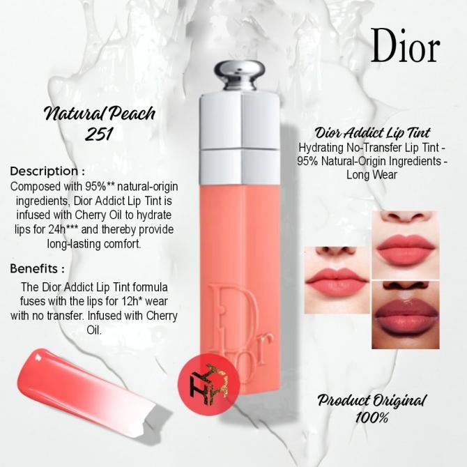 Jual Dior Lip Tint Natural Peach 251 Original Shopee Indonesia