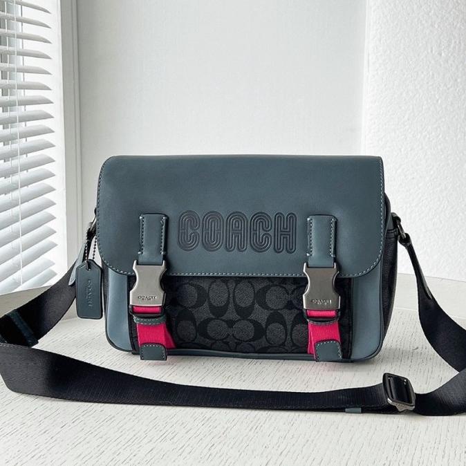 Jual COACH TRACK CROSSBODY IN COLORBLOCK SIGNATURE CANVAS WITH COACH
