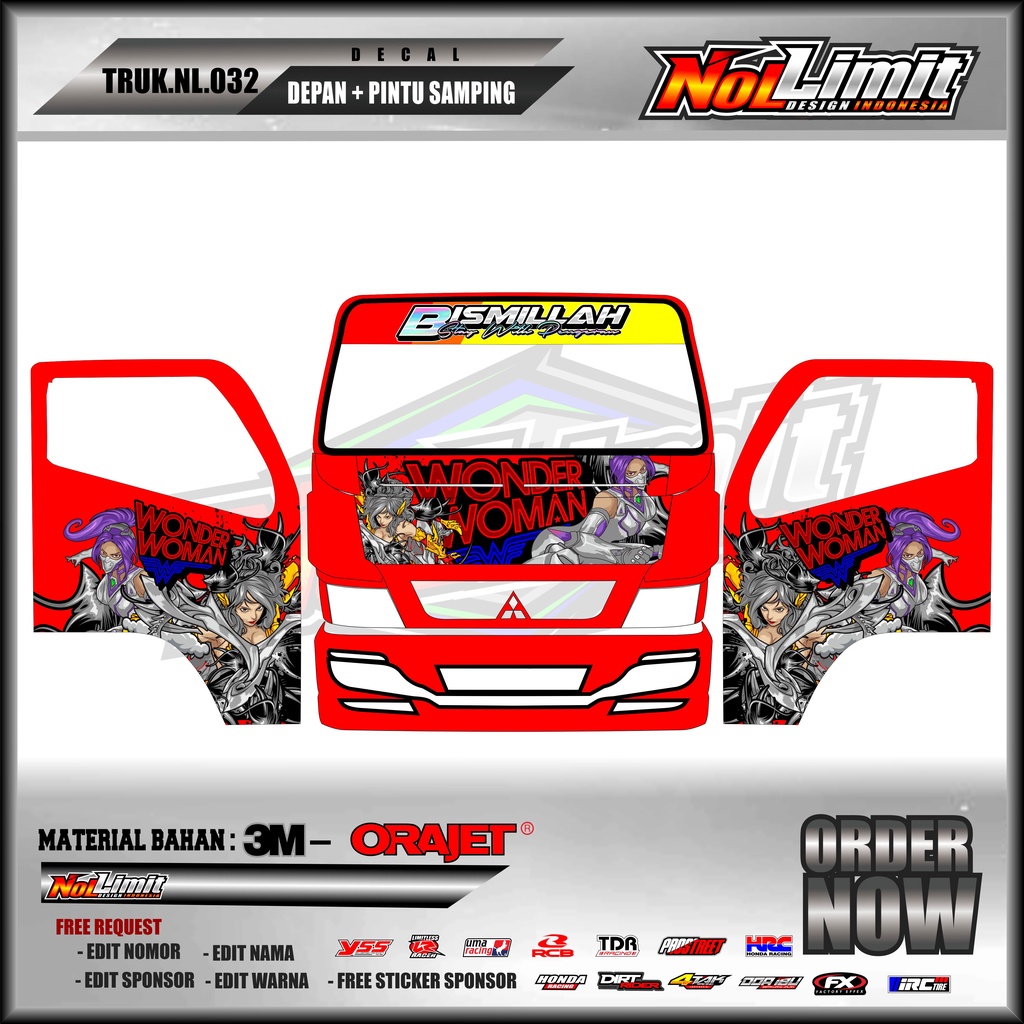 Jual Stiker Decal Kab Depan + Pintu Samping Truck - Sticker Variasi KAB ...