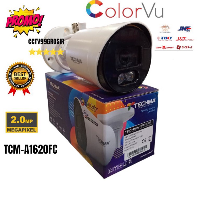 Jual Promo.. Camera cctv techma 2mp colorVu Outdoor Full Hd 1080P AED ...