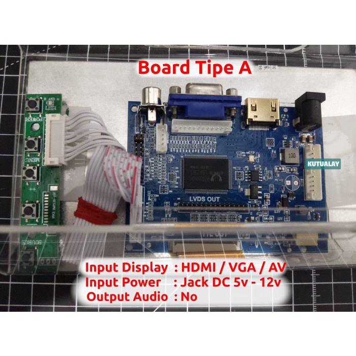 Jual Best Seller Paket Monitor Lcd 7 Inch Hdmi Vga Av Ttl 50 Pin Lvds ...