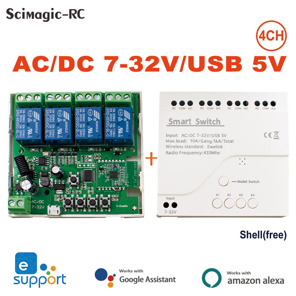 2CH DC12V 24V ZigBee Relay Module Remote Control Light Switch with Vioce  Alexa Google Home Sonoff/Tuya Smart Hub Gateway Bridge - scimagic