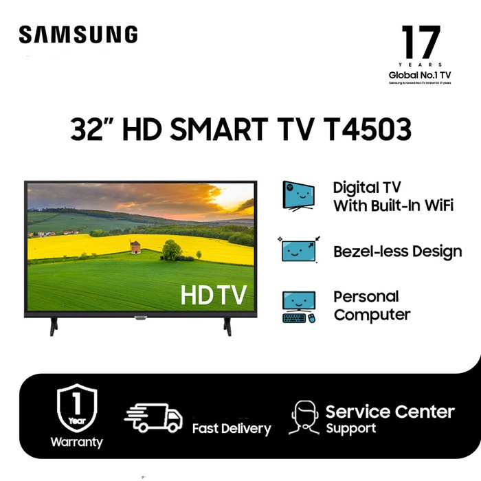 SAMSUNG - LED TV 32 HD SMART TV - UA32T4503AK – Elektronik Murah