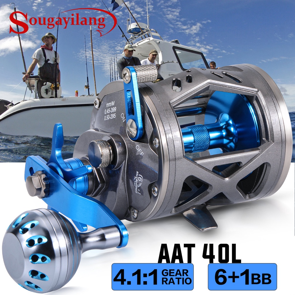 SOUGAYILANG Dual Purpose Fishing Reel 13+1BB Carp Fishing Reel 4.6:1 Gear  Ratio Surf Fishing Reel Trolling Spinning Fishing Reel Wheel