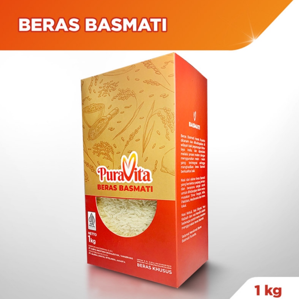 Jual Beras Basmati [1 kg] Puravita Beras Basmati 1kg Shopee Indonesia