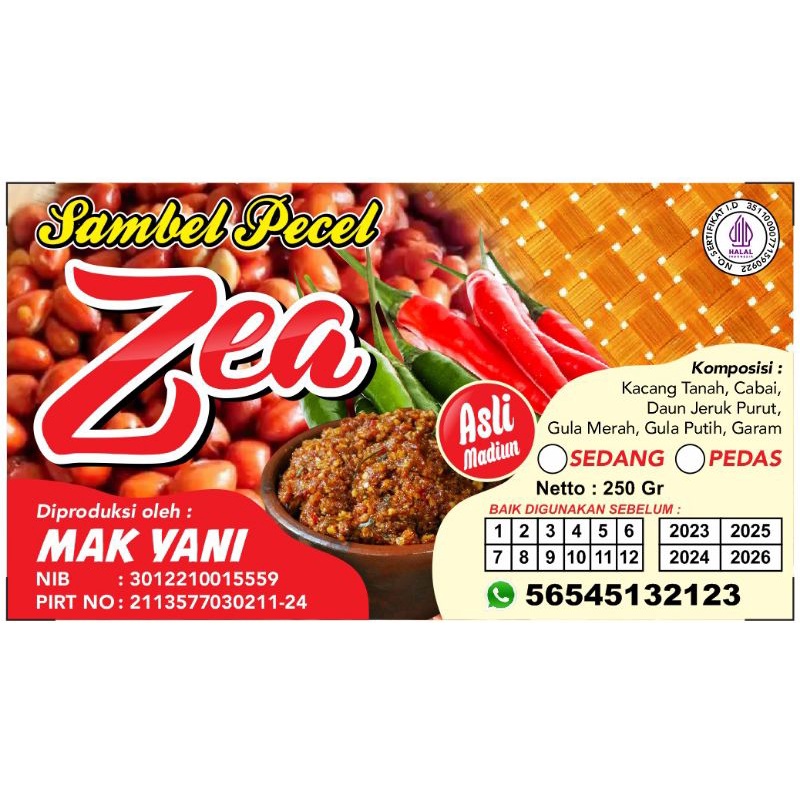 Jual stiker label sambel pecel ukuran 9x5 | Shopee Indonesia