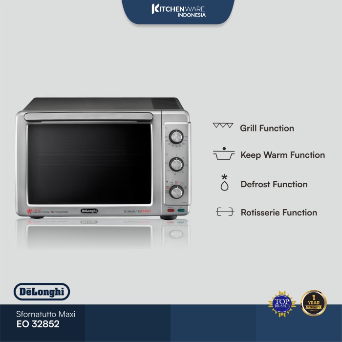 Jual DELONGHI EO32852 ELECTRIC OVEN PEMANGGANG PEMANAS EO 32852 SILVER