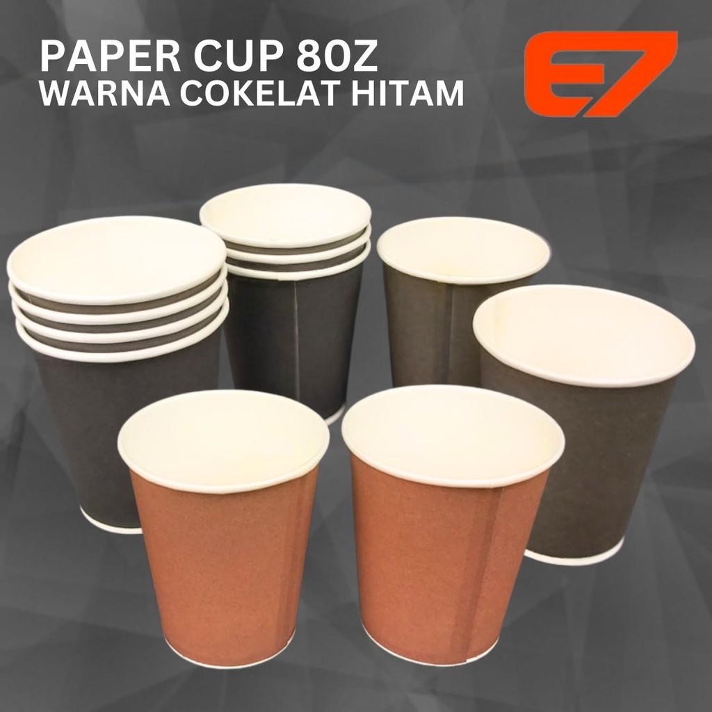 Jual Paper Hot Cup 8oz Warna Cokelat Hitam Gelas Kertas Pestas (50pcs ...