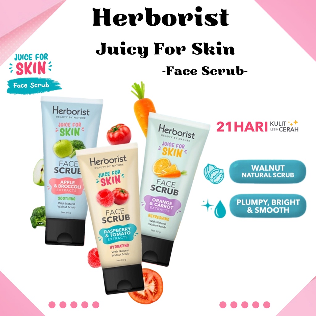 Jual Herborist Juice For Skin Face Scrub 60ml Shopee Indonesia