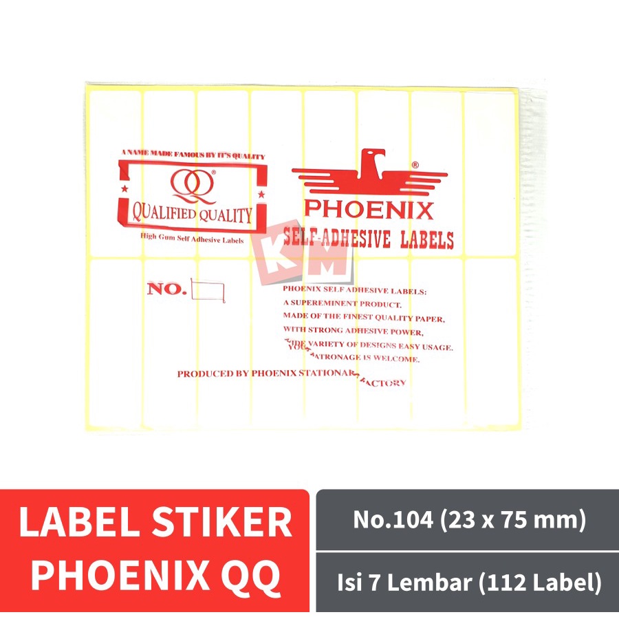Jual Label Stiker Phoenix QQ No.104 Kertas Harga Nama Undangan 23 x 75 ...