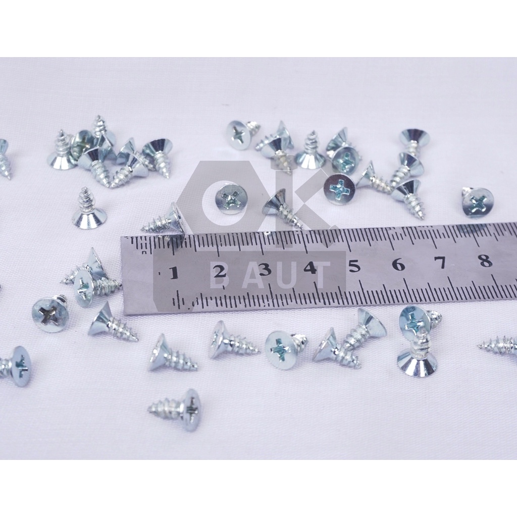 Jual 50 pc TAPPING JF 8x3/8 Sekrup Tapping FH Sekrup Kepala Rata ...