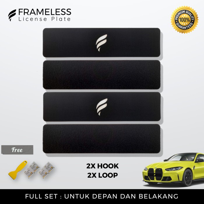 Jual Frameless License Plate ( 2 hook & 2 loop) | Shopee Indonesia