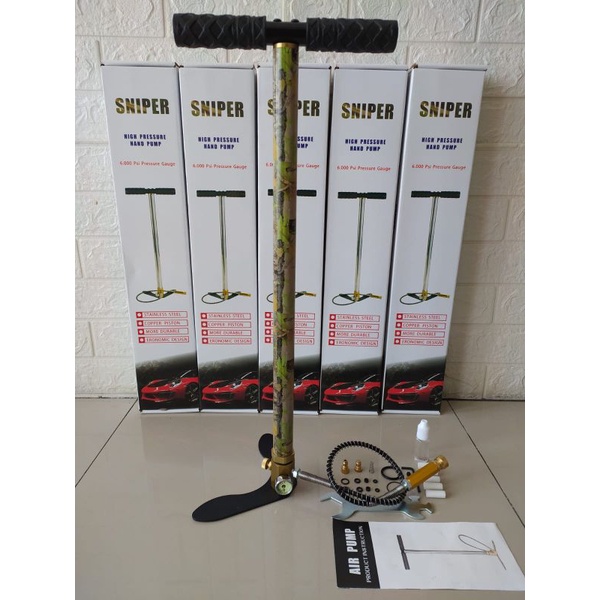 Jual Pompa PCP 6000psi Kaki Fix Camo, Pompa PCP Sniper Kaki Fix Camo